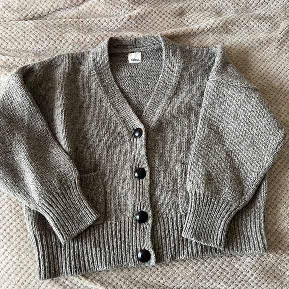 Babaa Sweaters - Babaa 100% Spanish Wool Cardigan no 17 dark mist